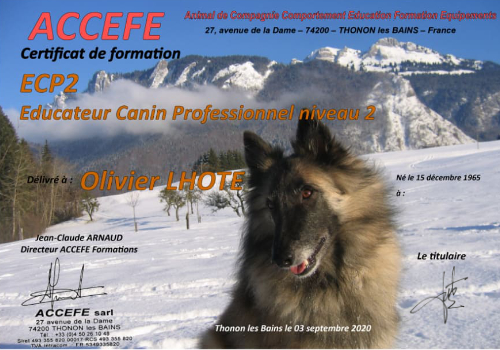 ECP 1 Éducateur Canin Pro niveau 2