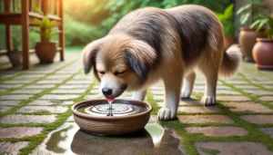 chien boit beaucoup d'eau